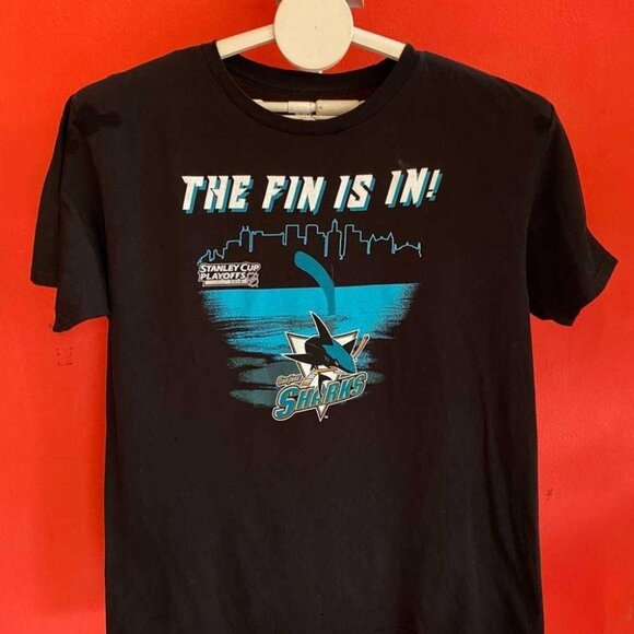San Jose Sharks Hockey Graphic Parent Fan Outfit Streetwear The Fin Is T-Shirt - Picture 1 of 5